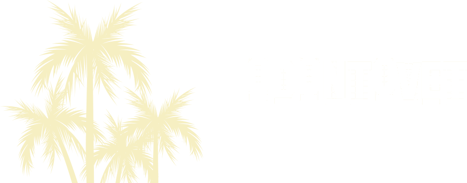 Logo Odontovet com palmeiras ao lado